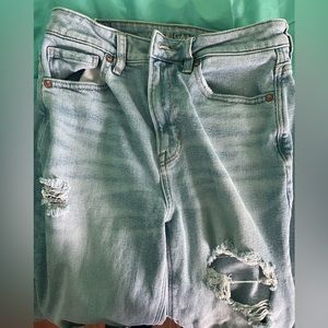 American Eagle light wash high waisted jeans